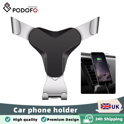 Podofo Gravity Car Holder For Phone in Car Air Vent Mount Clip Cell Holder No Magnetic Mobile Phone Stand For iPhone 13 Xiaomi