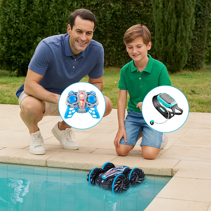 Amphibious Remote Control Car Gesture Sensor 4WD Off-Road Toy Car 360 Degree Rotating Waterproof RC Stunt Car for Kids Gifts