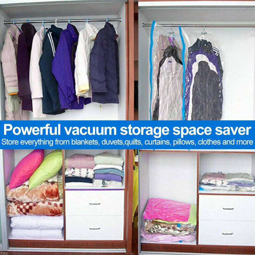 12pcs Vacuum Storage Bags With Valve Folding Compressed Space Saving Clothes Storage Big Size For Towel Cloth Blanket