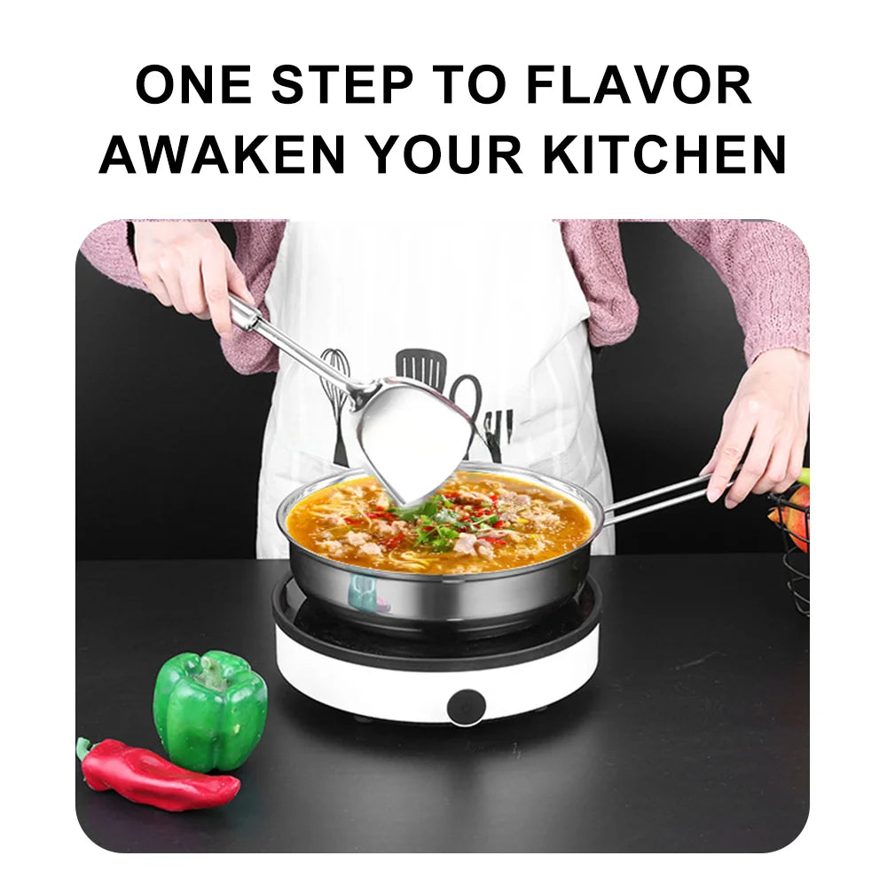 Stainless Steel Cookware 14-Piece Set Thickened Non-Stick Flat-Bottomed Frying Pan Milk Pot Soup Pot Combination Set