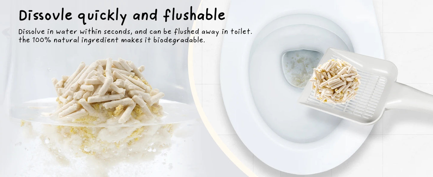 Cococat Plant-based Tofu Cat Litter - Biodegradable Clumping Litter, Dust-free and Easy Scooping, Flushable, Jasmi