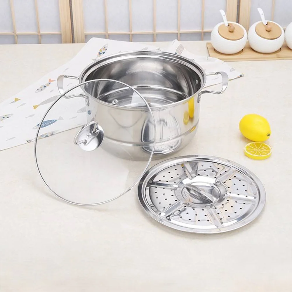 Stainless Steel Cookware 14-Piece Set Thickened Non-Stick Flat-Bottomed Frying Pan Milk Pot Soup Pot Combination Set