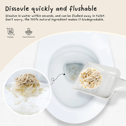 Cococat Plant-based Tofu Cat Litter - Biodegradable Clumping Litter, Dust-free and Easy Scooping, Flushable, Jasmi