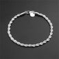 925 Sterling Silver Twisted Rope Bracelet 3mm Thick Chain Link UK