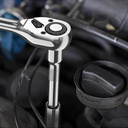 46-Piece Socket Wrench Set for Home Hardware Maintenance Auto Motorcycle Bicycle Repair with Black Case Garage Tool Kit