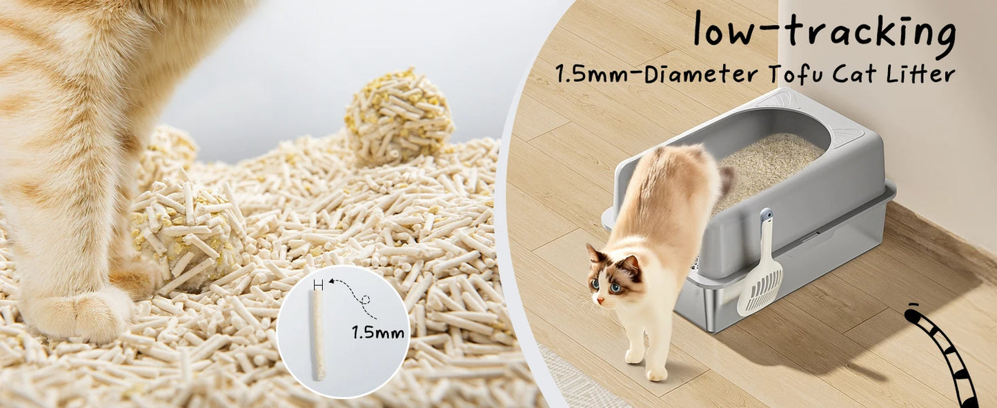 Cococat Plant-based Tofu Cat Litter - Biodegradable Clumping Litter, Dust-free and Easy Scooping, Flushable, Jasmi