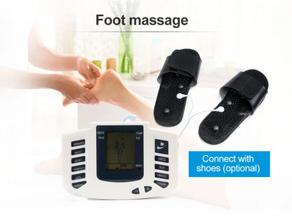 JR309 EMS Tens Massage Unit +16 Pads Russian Electrical Pulse Acupuncture Full Body Relax Muscle Massager Stimulator