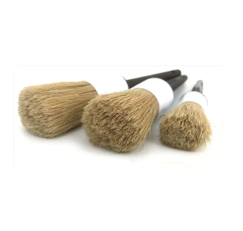 Car Exterior Interior Detail Brush 5PCS Boar Hair Bristles Brush for Car Cleaning Auto Detail Tools Dashboard Cleaning Brush