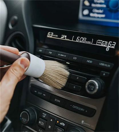 Car Exterior Interior Detail Brush 5PCS Boar Hair Bristles Brush for Car Cleaning Auto Detail Tools Dashboard Cleaning Brush