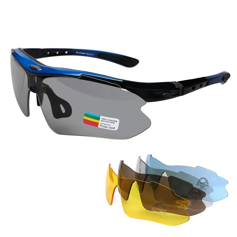 MOVIGOR 5 Lens Polarized Cycling Glasses Sports Men Sunglasses Road Bicycle Goggles Mountain Bike Riding Protection Eyewear set