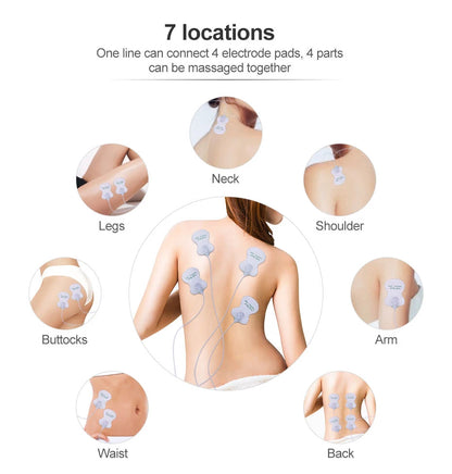 JR309 EMS Tens Massage Unit +16 Pads Russian Electrical Pulse Acupuncture Full Body Relax Muscle Massager Stimulator