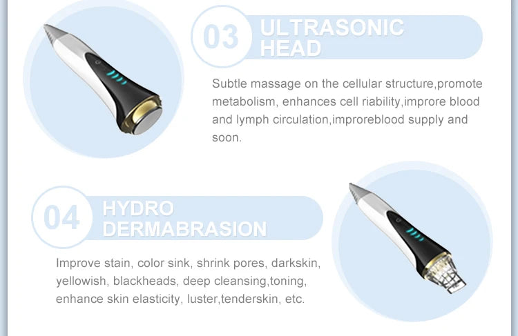 The Latest Generation Small Bubble Dermabrasion Machine - 8 In 1 Aqua Facial Peel, BIO Facial Wrinkle Remover & Skin Cleansing,