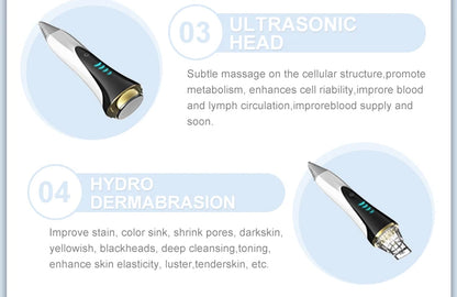 The Latest Generation Small Bubble Dermabrasion Machine - 8 In 1 Aqua Facial Peel, BIO Facial Wrinkle Remover & Skin Cleansing,