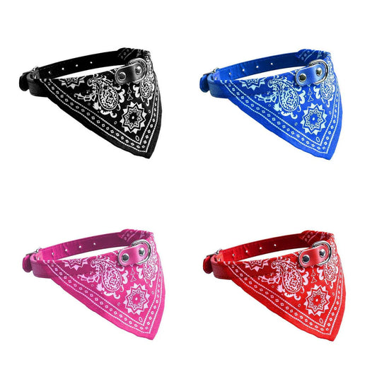 Pet Dog Collar with Triangle Bandana Scarf Medium Assorted Colours 0035 (Large Letter Rate)