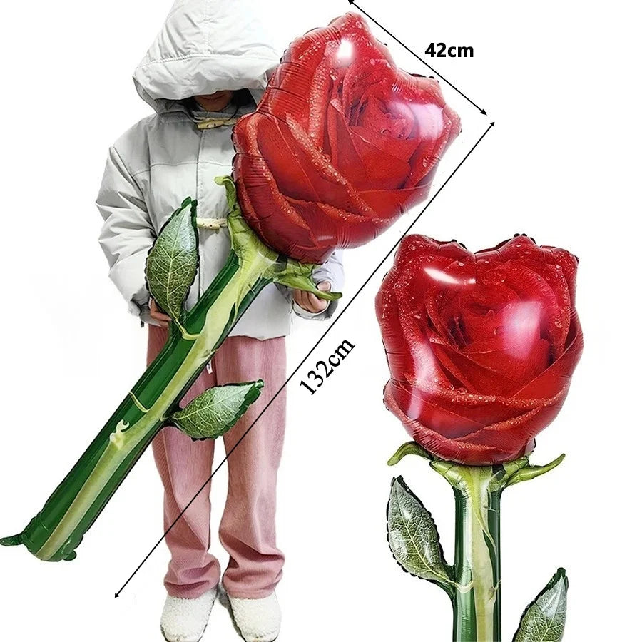 60in Standing Cute Love Teddy Bear-Shaped Balloon for Romantic Valentine's Day Proposal Wedding Birthday Party Decoration