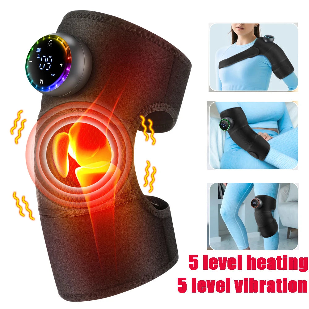 Eletric Heating Knee Massage Device Vibration Knee Pads for Shoulder Elbow Joint Warm Massage Thermal Knee Pad Blood Circulation