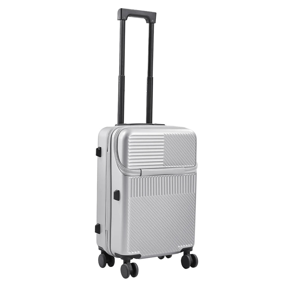 【Sheonly】20 Inch Front Opening Suitcase with TSA Lock and USB Charging Port