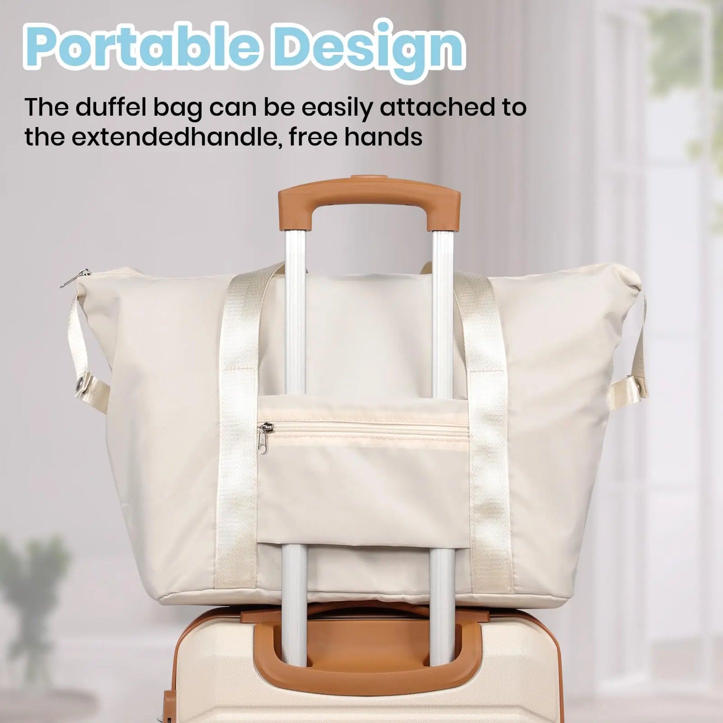 Luggage Sets of 5 Piece, Lightweight Trolley Travel Suitcase Set ABS Hard Shell, 21" + 24" + 28"+ Duffels Bag & Toiletry Bag