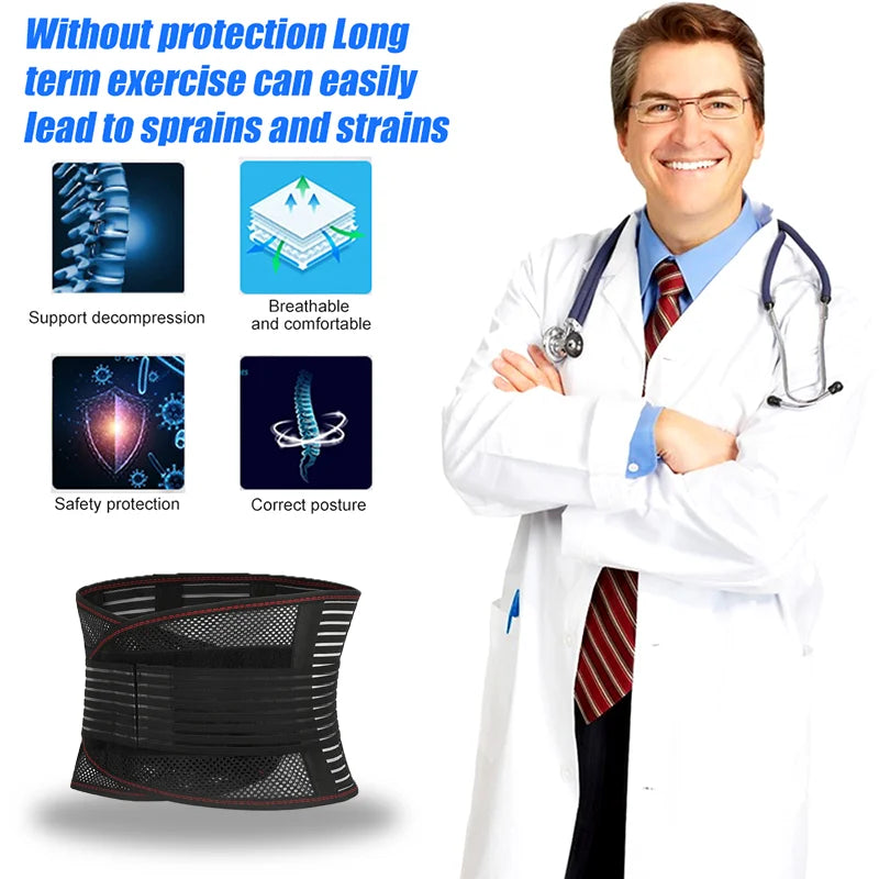 Adjustable Back Support Belt for Men Women Lumbar Brace for Lower Back Pain Relief Mesh Breathable Wrap Band Sciatica Back Brace