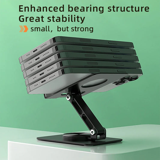 Cell Phone Stand for Desk Desktop Phone Holder Foldable with 360 Rotating Base for iPhone 16 15 14 13 Pro Pro Max