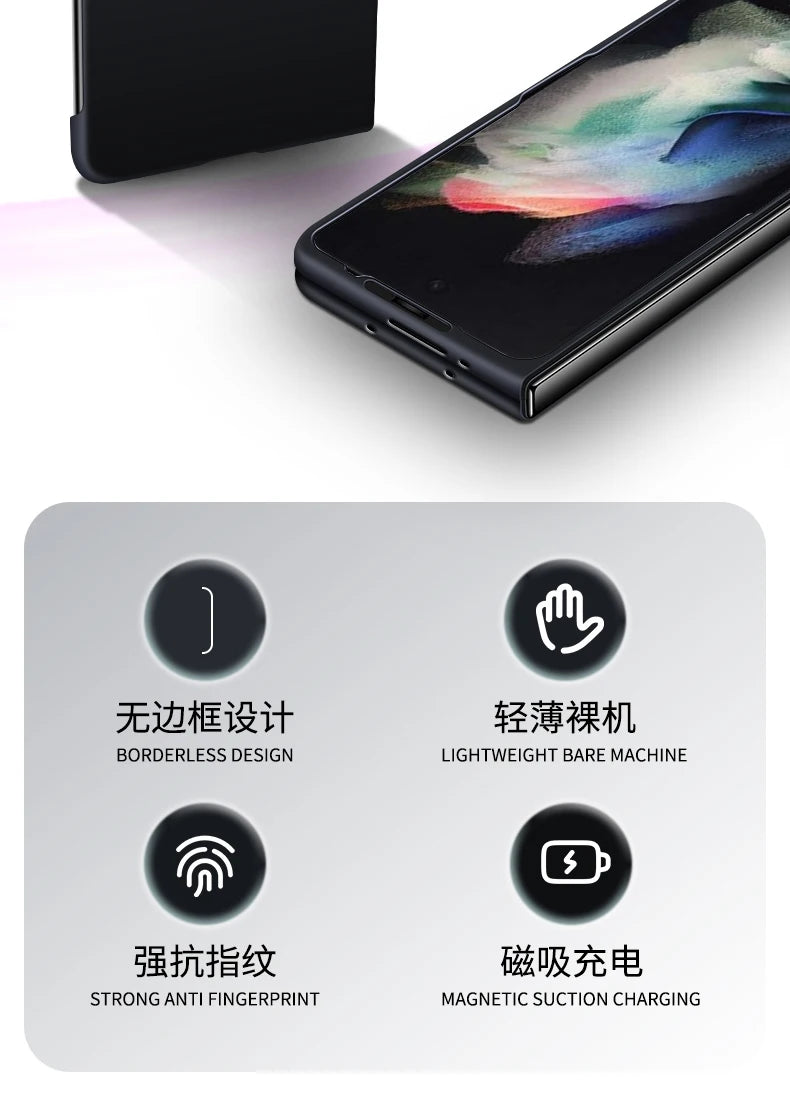 Ultra Thin Skin Feel Case for Samsung Galaxy Z Fold 3 4 5 6 7 Fold5 for Magsafe Magnetic Wireless Charging Fold6 Fold4 Cover