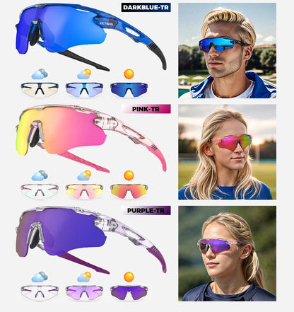VICTGOAL Photochromic Cycling Sunglasses for Men Women Sports UV400 Protection Bicycle Eyewear MTB Mountain Road Bike Eyeglass