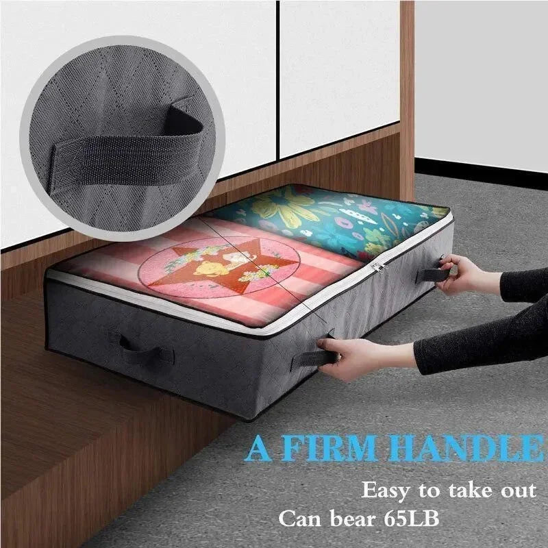Underbed Storage Bag Portable Foldable Quilt Bag Wardrobe Clothes Storage Box Dustproof Organizer Home Dust-proof Organizer Box