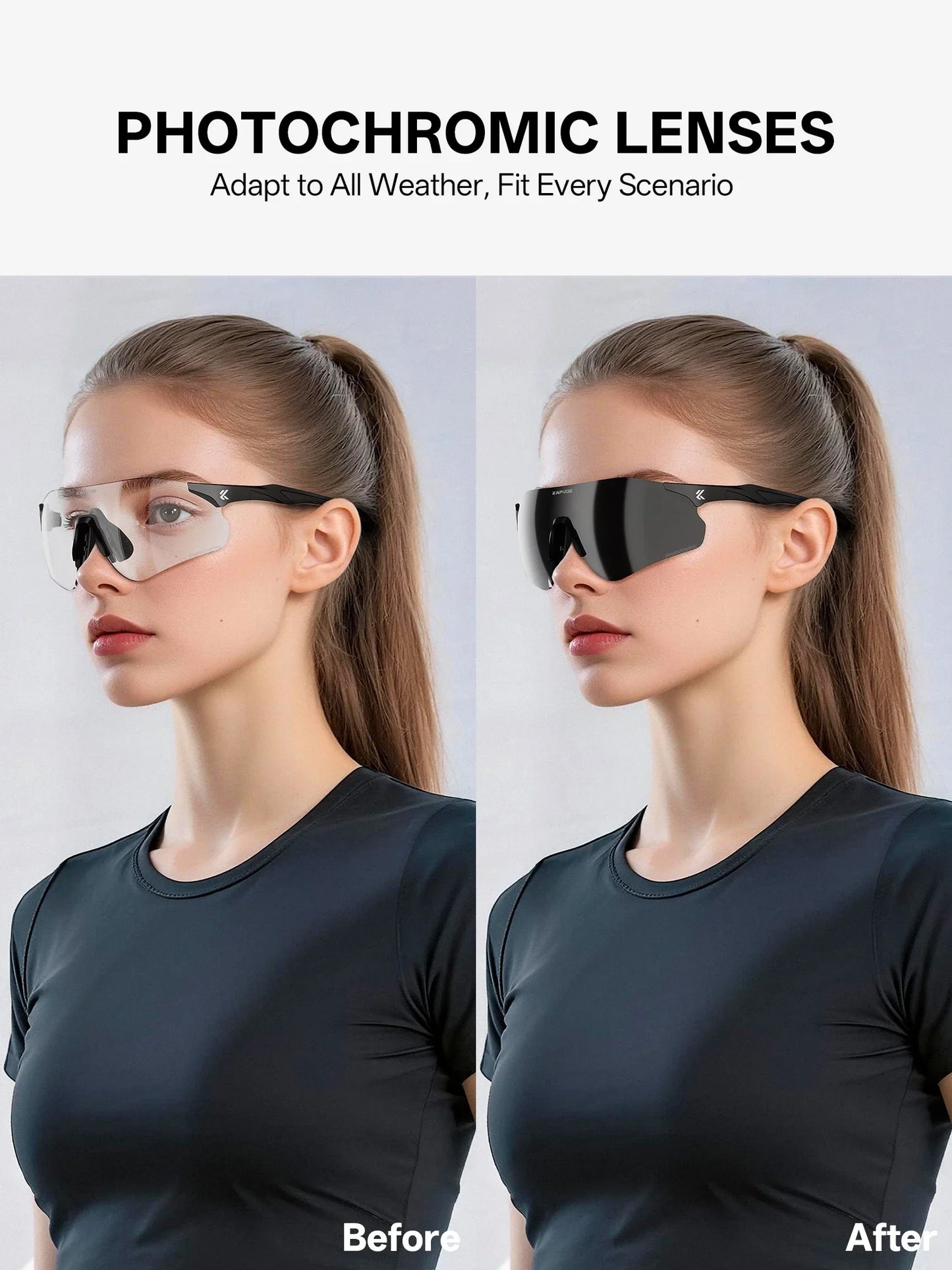 KAPVOE New Outdoor Cycling Sunglasses Glasses Road Bike Cycling UV400 Eyewear Men Women Bicycle Sports Hiking Running Glasses