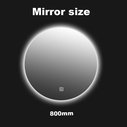 LED Bathroom Mirror Round Vanity Mirror With Backlit Lights Wall Mounted Dimmable 3 Color Lighting IP54