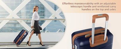 (56/66/76 cm) | British Traveler hard shell case with 8 spinner wheels & TSA lock | 100% PP | hand luggage compatible