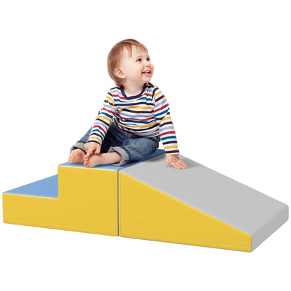 HOMCOM 2 Piece Soft Play Set for Toddler Climb and Crawl