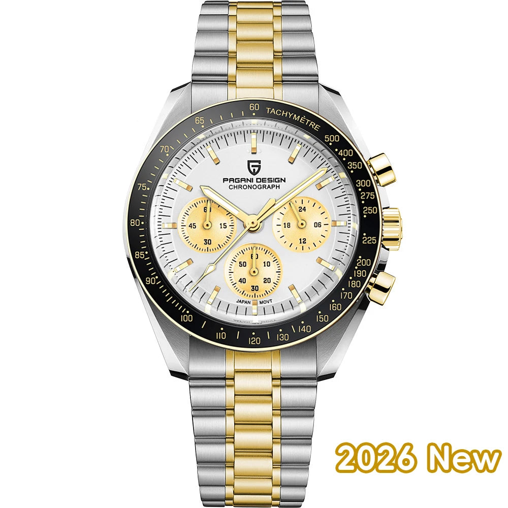 PAGANI DESIGN 2024 New V5 PD1701 Men's Watches Luxury Quartz Watch Men Sport Speed Chronograph AR Sapphire glass 100M Waterproof