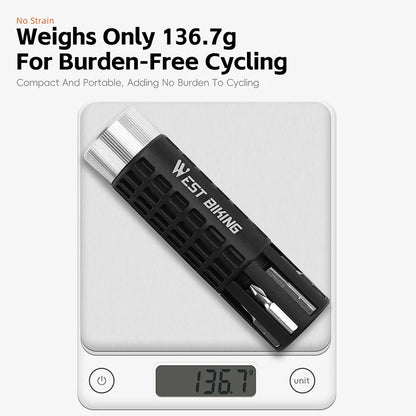WEST BIKING Mini Ratchet Wrench Vacuum Portable Tubeless Tool Set Bicycle Motorcycle Emergency Multitool Tire Repair Kit E-Bikes