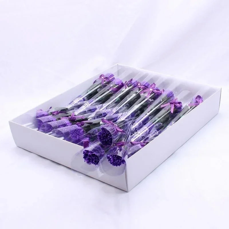 8pcs/lot Artificial Bath Carnation Soap Flowers Mother's Day Gift Party Decoration Valentine's Day Gift