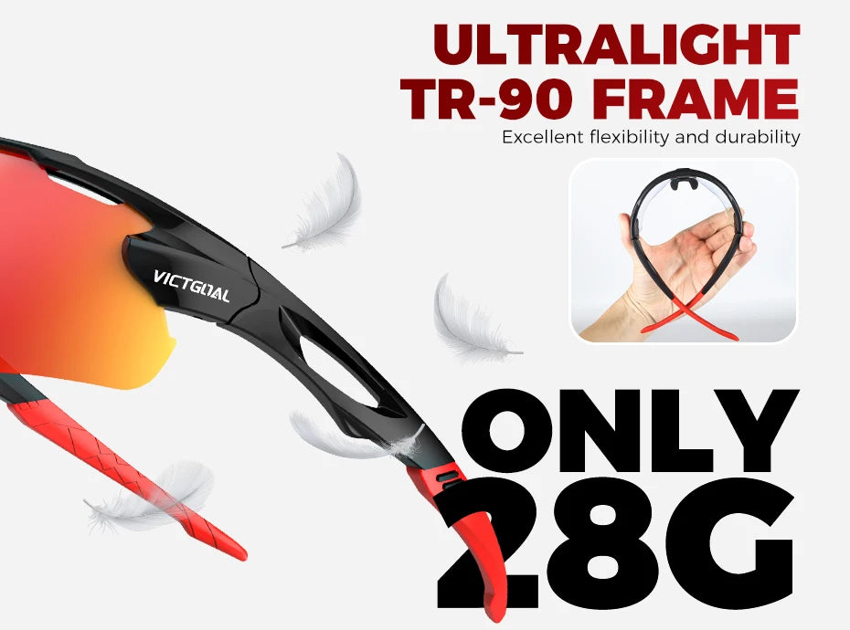 VICTGOAL Photochromic Cycling Sunglasses for Men Women Sports UV400 Protection Bicycle Eyewear MTB Mountain Road Bike Eyeglass