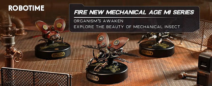 Robotime Rokr Rhinoceros Beetle Model Building Kits Mechanical 3D Puzzles Games Birthday Easy Assembly Mechanical Design Toys -