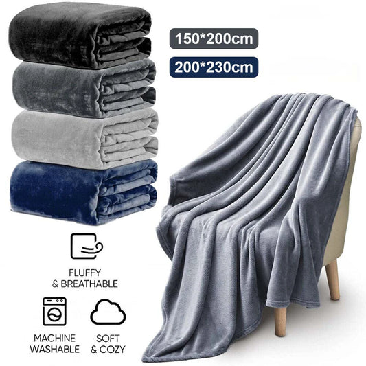 150x200cm/200x230cm Blanket Flannel Blanket Coral Fleece Flannel Blankets For Beds Soft Warm Blanket Solid Winter Blankets