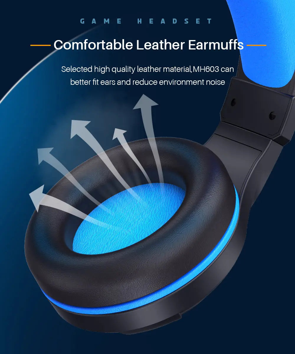 Pro Gaming Headset with Microphone, LED Lights, Bass Stereo Sound for PC PS5 PS4 Xbox, Computer Video Game Headphones Gifts for