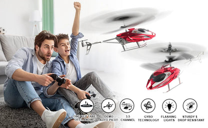 VATOS RC Helicopter for Boys 2.4G Remote Control Helicopter LED Light for Kids Fixed Height One-Key Take-Off Indoor Plane Gifts