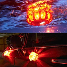 6 Pack LED Road Flare Emergency Light Roadside Safety Beacon Pan Flash Warning Light Kit for CarsTrucks Boats | 9 Flashing Modes