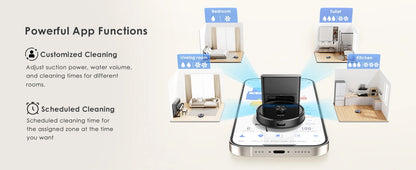 Lubluelu SL60 Max 3-in-1 Robot Vacuum Mop - 5000Pa Suction Pet Hair Long Hair Friendly LDS9.0 LiDAR 24 No-Go Zones APP Control