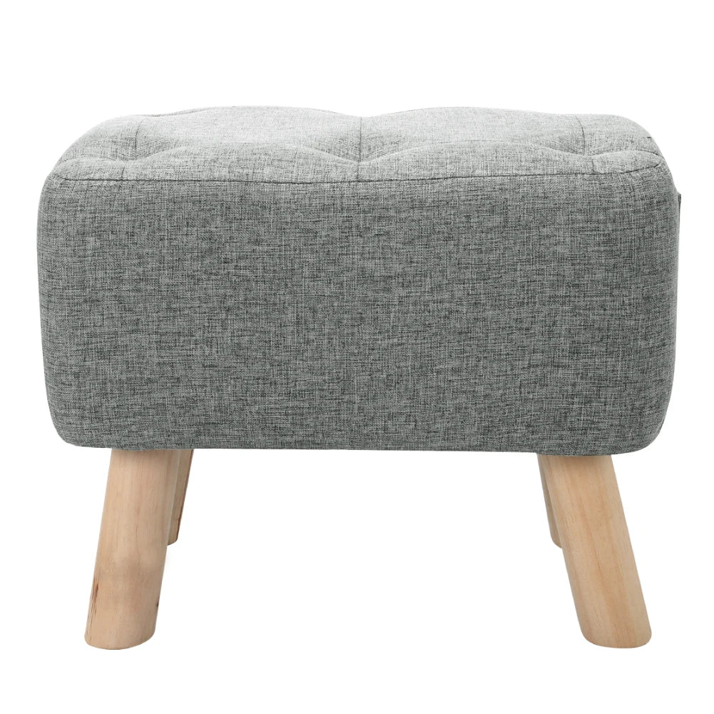 【Breeins】Linen Upholstered Ottoman Footstool with Pocket Chair Sofa Home Decoration