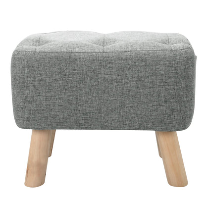 【Breeins】Linen Upholstered Ottoman Footstool with Pocket Chair Sofa Home Decoration