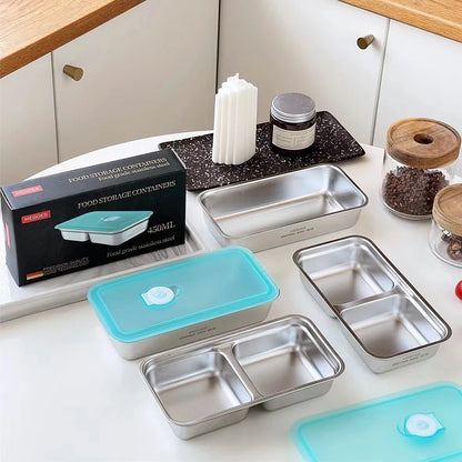 4Pcs Stainless Steel Food Storage Containers Leak Proof Condiment Containers Small Sauce Cups for Indoor Office Outdoor Travel