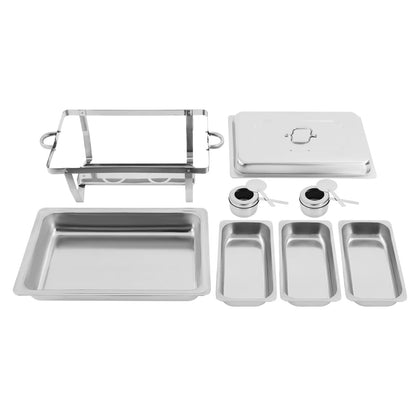 Stainless Steel Chafing Dish Buffet Set Rectangular Catering Chafer Warmer Buffet Dishes Warming for Restaurants, Buffets