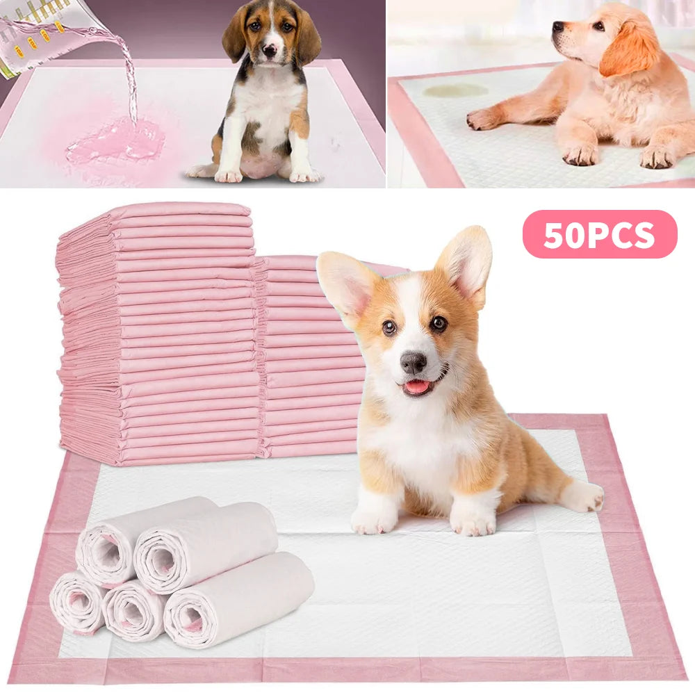 50pc Pet Diaper 60*90cm  60*60cm Dogs Diapers Disposable Puppy Training Pee Pads Quick Dry Surface Mat Clean Cushion Dog Supplie