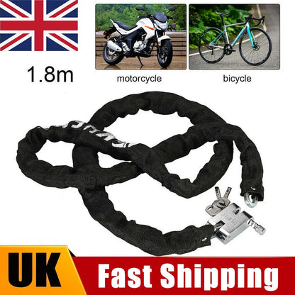 1.8M Heavy Duty Motorcycle Lock Anti-theft Bike Lock Strength Security Lock Road Accessories Motorbike Steel Chain Lock Padlock