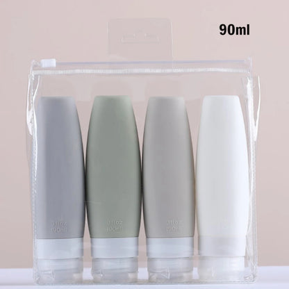 Reusable  60/90ml Travel Bottle Set Silicone Travel Bags Airport Approved