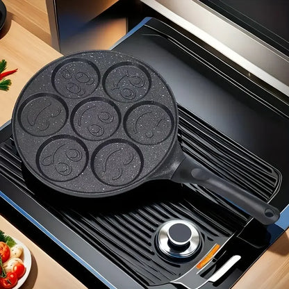 26.5cm Frying pan Cute Egg Pancake Pan Seven-Hole Smiley Frying Pan For Gas stove Induction Cooker Nonstick Pancake Pans