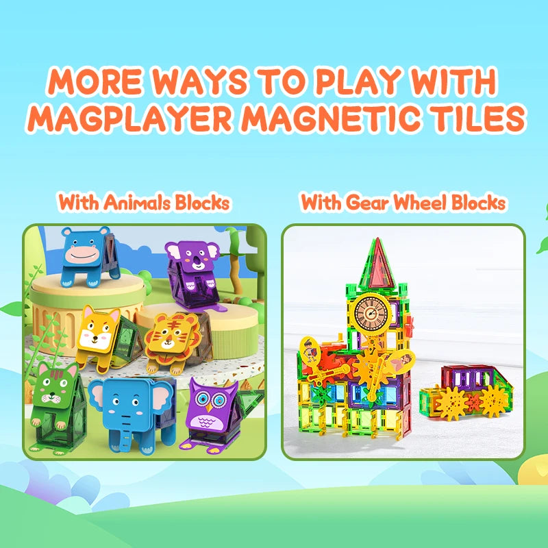 Magnetic Building Blocks Set Construction Game Children Montessori Educational Magnets Toys Magnetic Tiles For Toddlers Gift